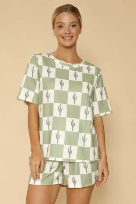 Printed Lounge T-shirt and Shorts Set