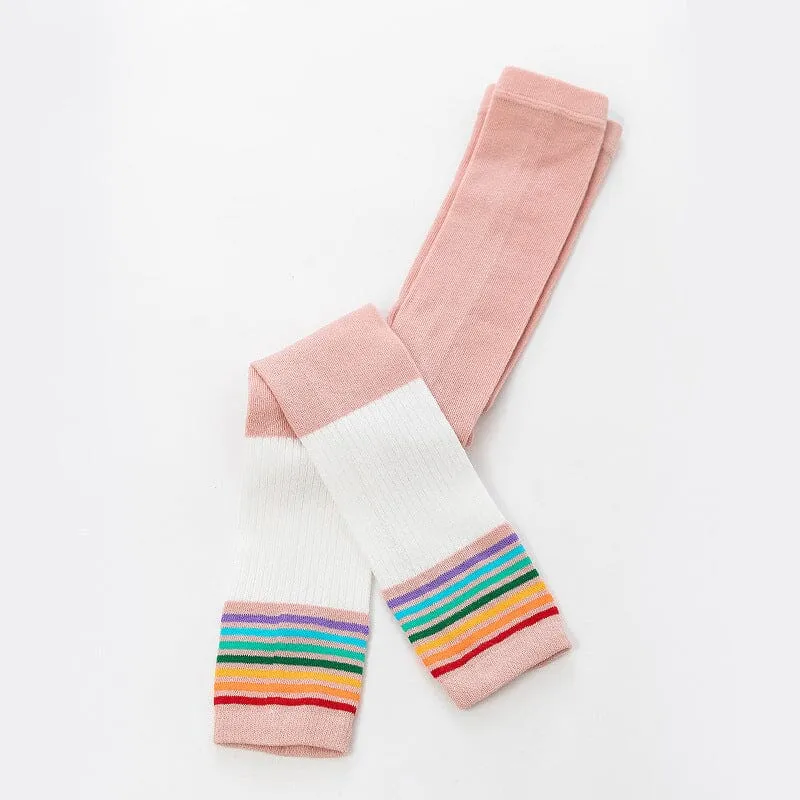 Rainbow Striped Colorblock Leggings