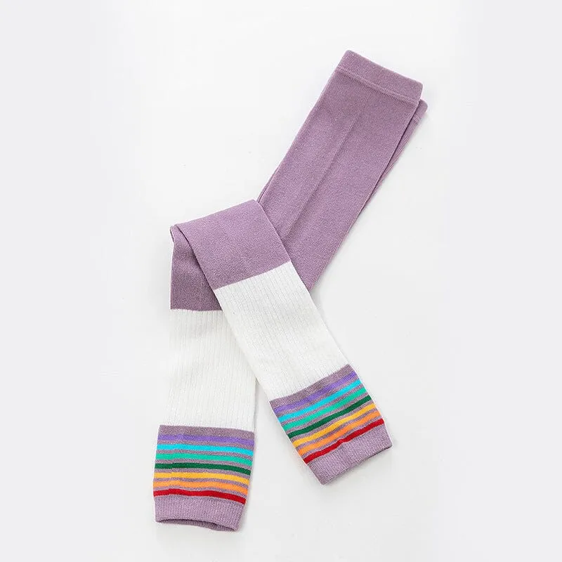 Rainbow Striped Colorblock Leggings