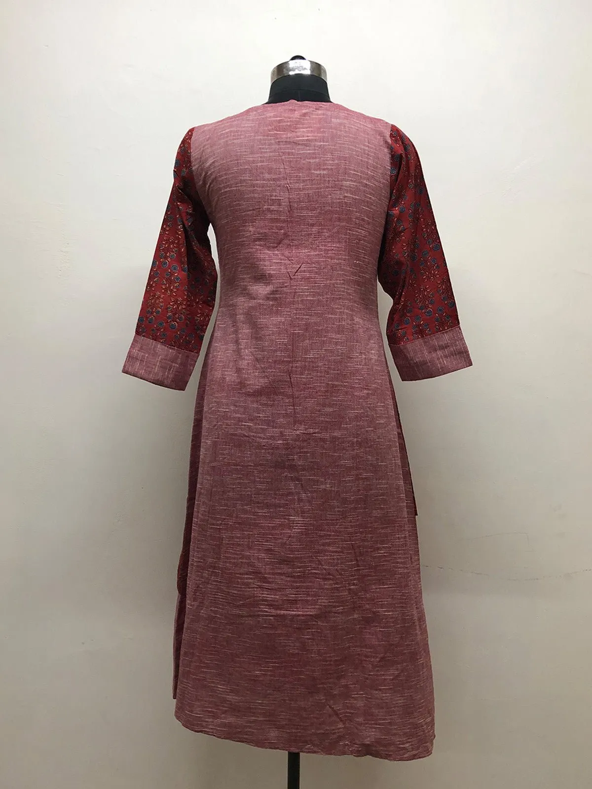 Red Asymmetric Layered Tunic Dress