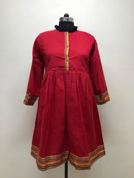 Red High Neck Tunic