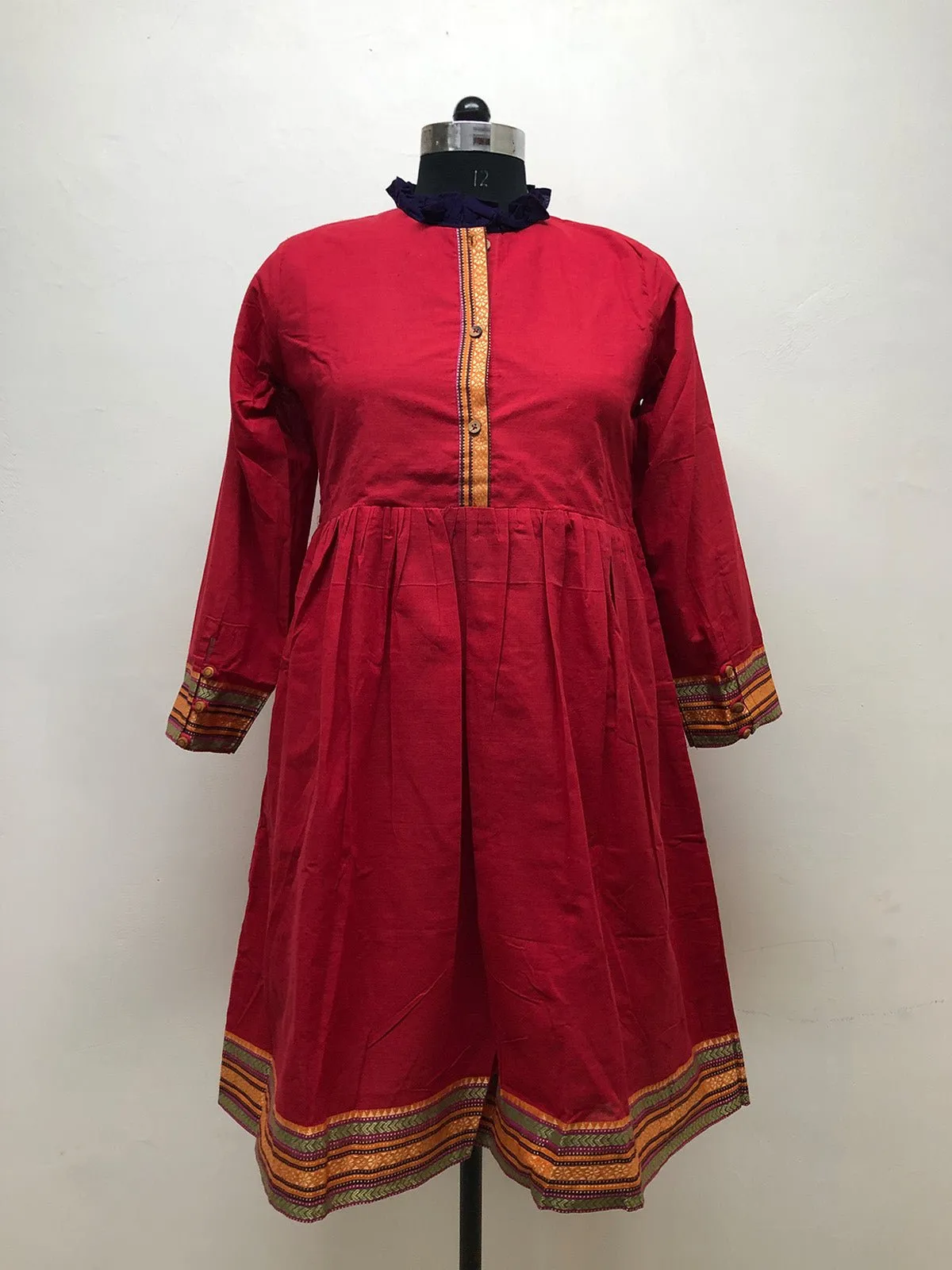 Red High Neck Tunic