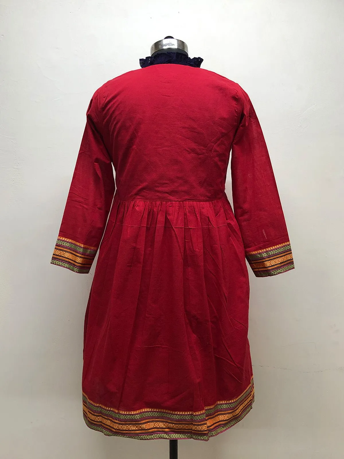 Red High Neck Tunic