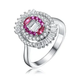 Ruby Malibu Pink Halo Ring