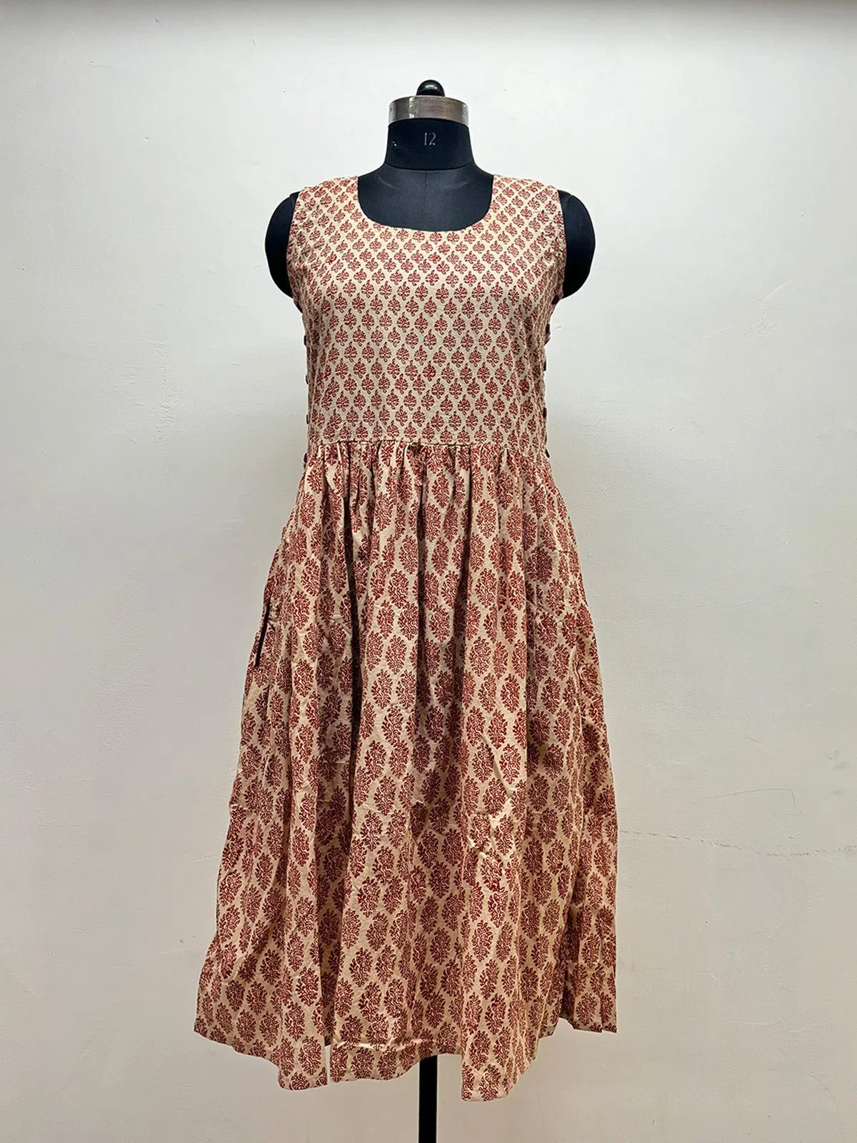 Rust Block Printed Dress