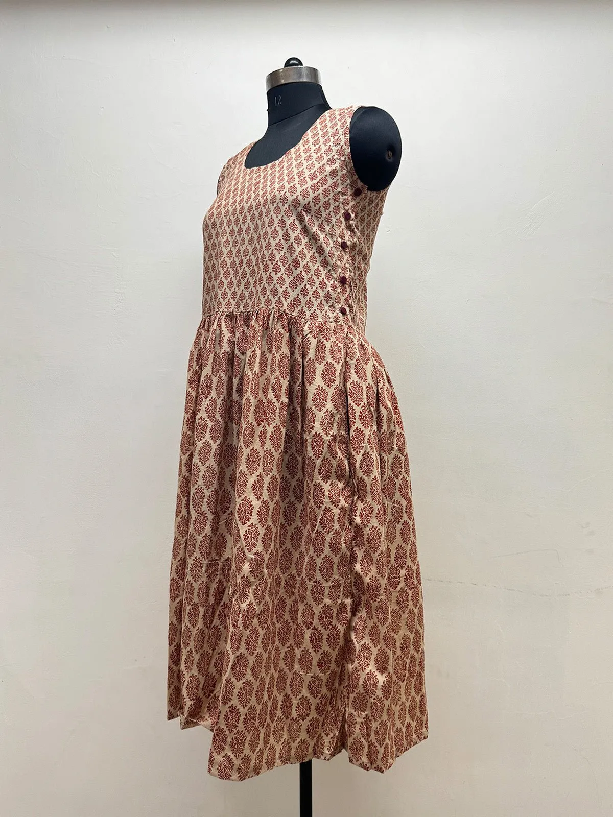 Rust Block Printed Dress