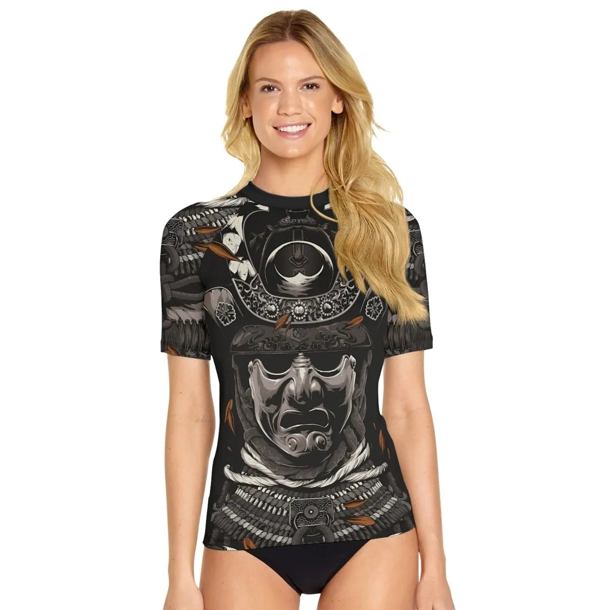 Samurai Warrior Women's Short Sleeve Rash Guard