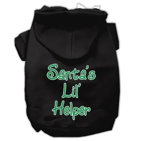 Santa's Lil' Helper Screen Print Pet Hoodies Black Size XXL (18)