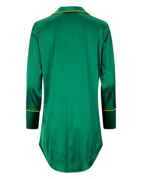 Satin Collection Sleepshirt - Emerald/Gold -