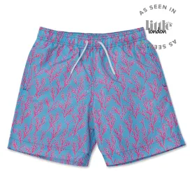 Seaweed Swim Shorts - Bright Blue/Coral Pink