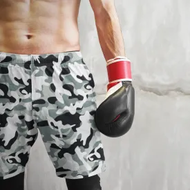Snow Dust Camo Men's Athletic Long Shorts