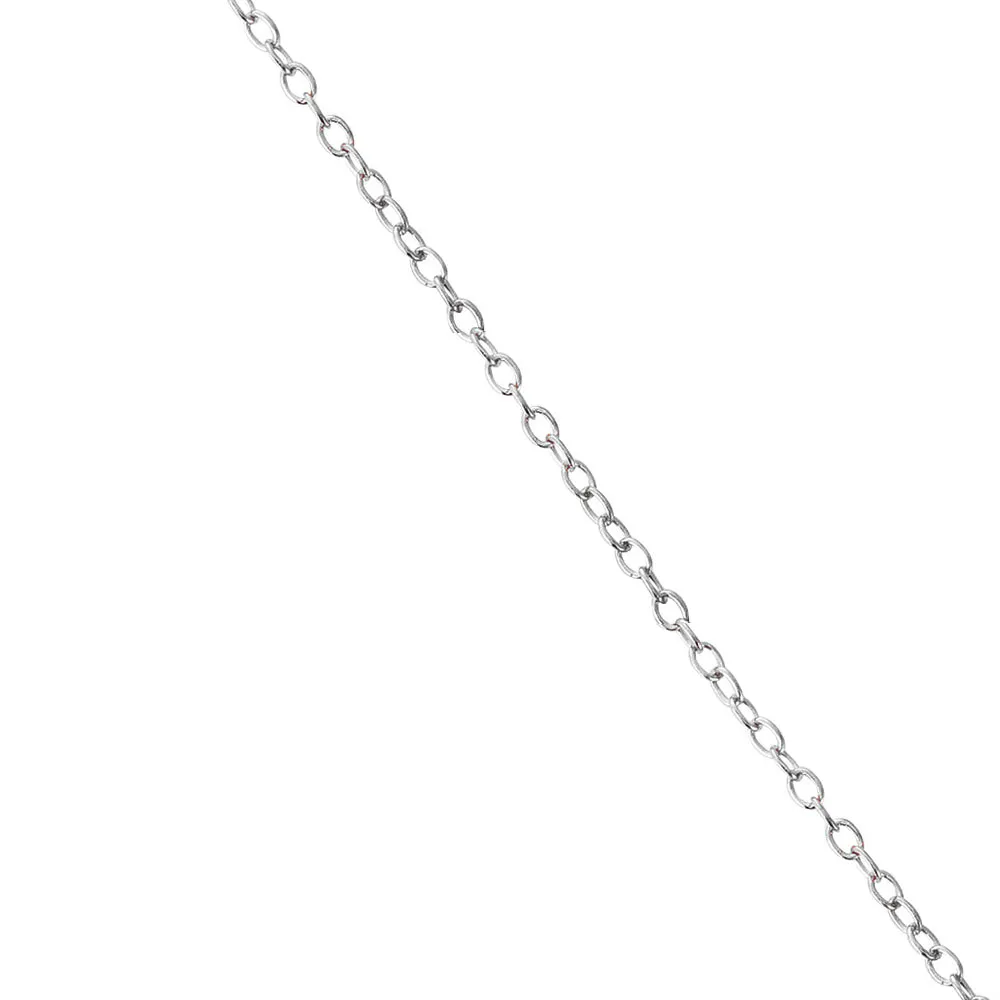 Sterling Silver White Gold Plated Cubic Zirconia Diamond shaped Necklace
