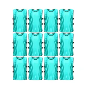 Team Practice Scrimmage Vests Sport Pinnies Training Bibs with Open Sides (12 Pieces)