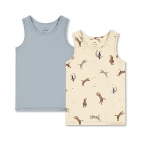 Tiger Print Tank Top Vests Pack of 2