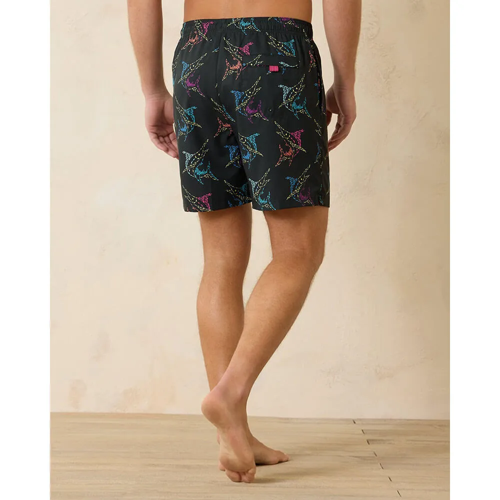 Tommy Bahama 6-Inch Naples Spotted At Sea Swim Trunks - Black