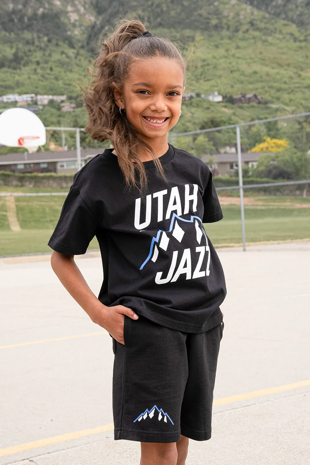 Utah Jazz Youth Shorts - Black - Counterpoint