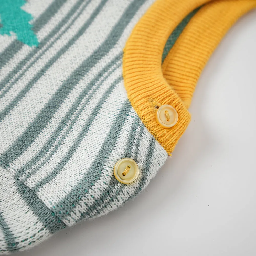 Vauva FW23 - Baby Boys Carrot Logo Striped Cotton Long Sleeve Sweater