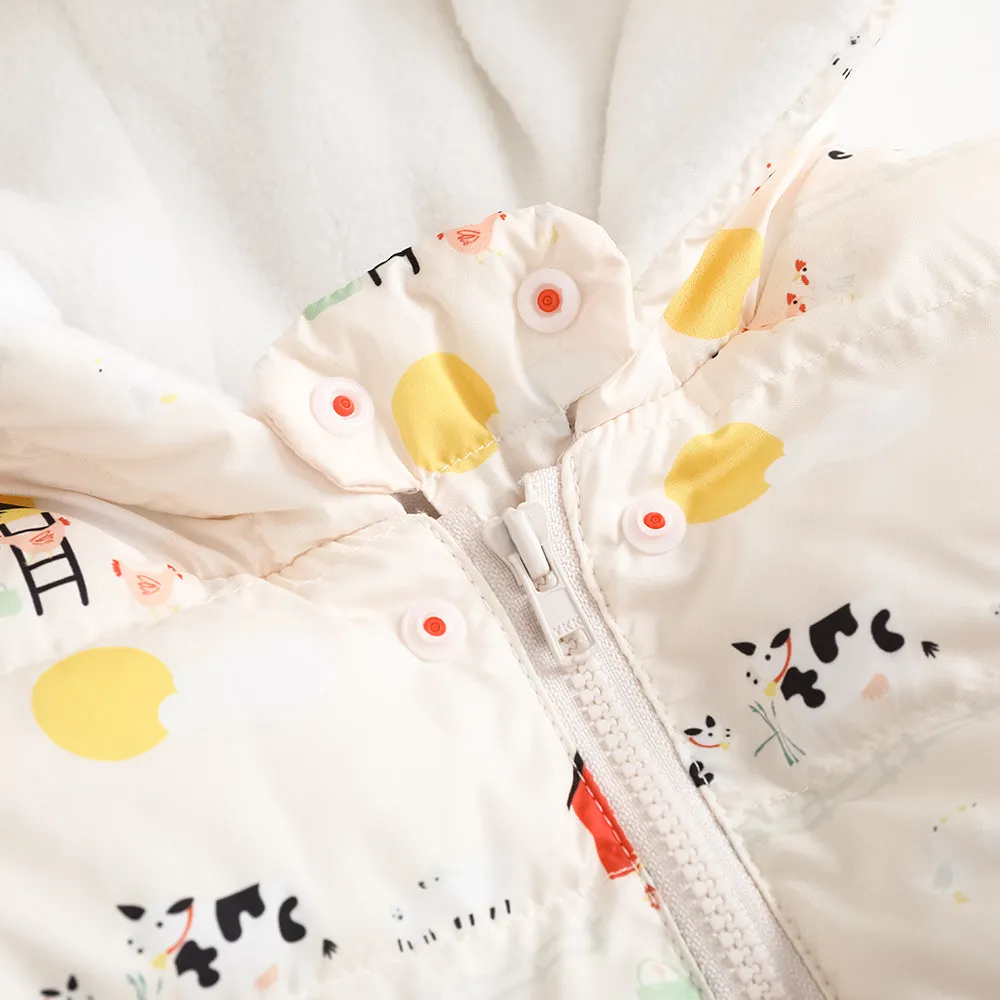 Vauva FW23 - Baby Nordic Style Print Padded Coat with Hood