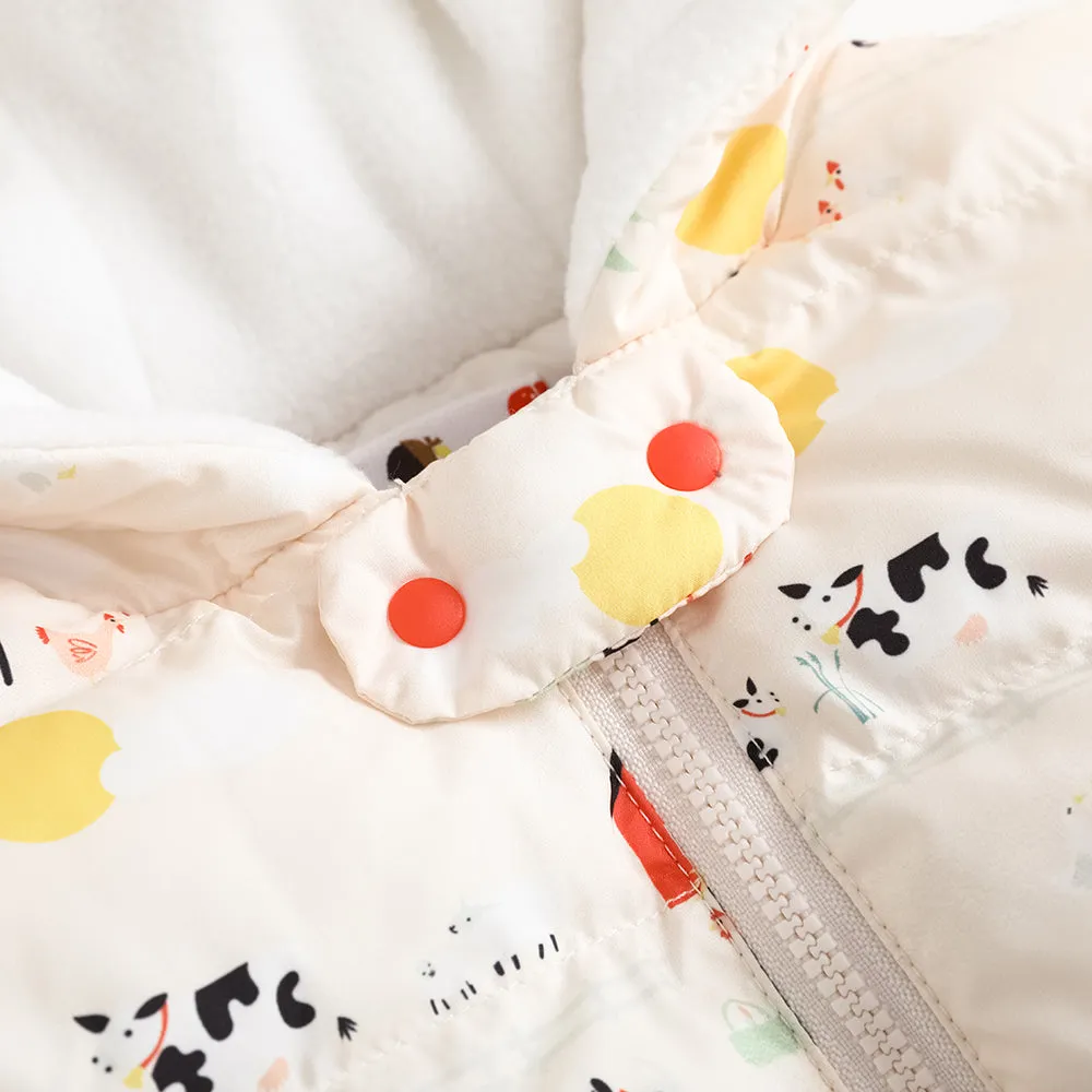 Vauva FW23 - Baby Nordic Style Print Padded Coat with Hood