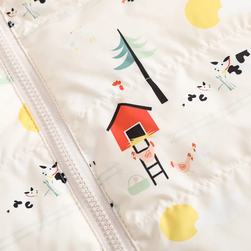 Vauva FW23 - Baby Nordic Style Print Padded Coat with Hood