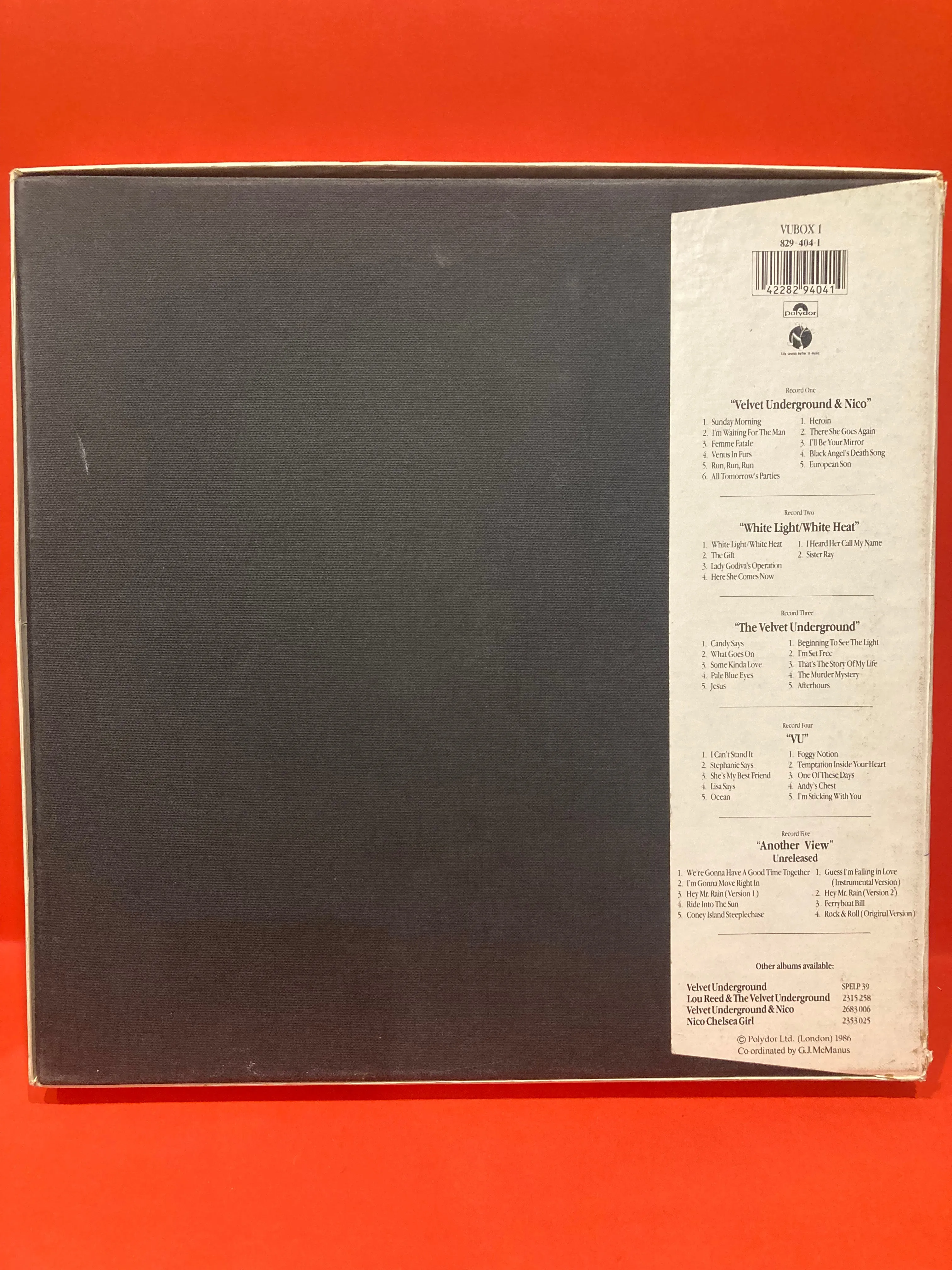 VELVET UNDERGROUND - 5X LP VINYL BOX SET - SUPER RARE (1986)