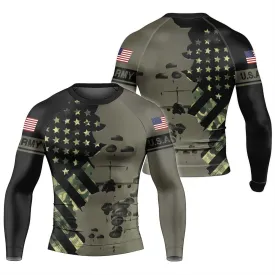 Veteran Military Parachutist Men's Long Sleeve Rash Guard
