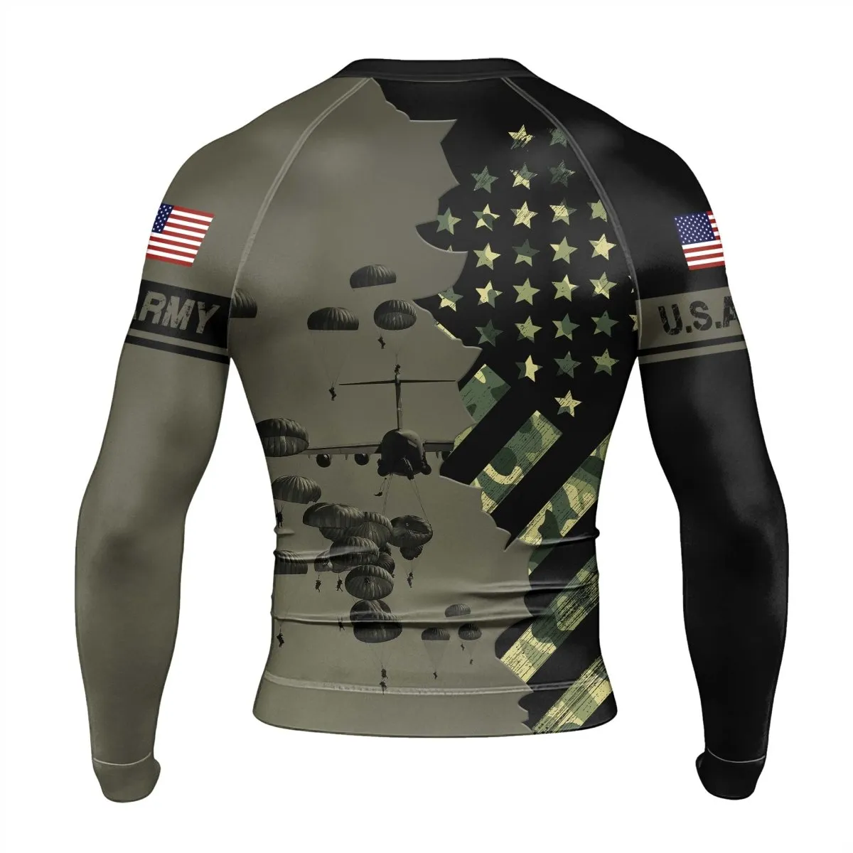Veteran Military Parachutist Men's Long Sleeve Rash Guard