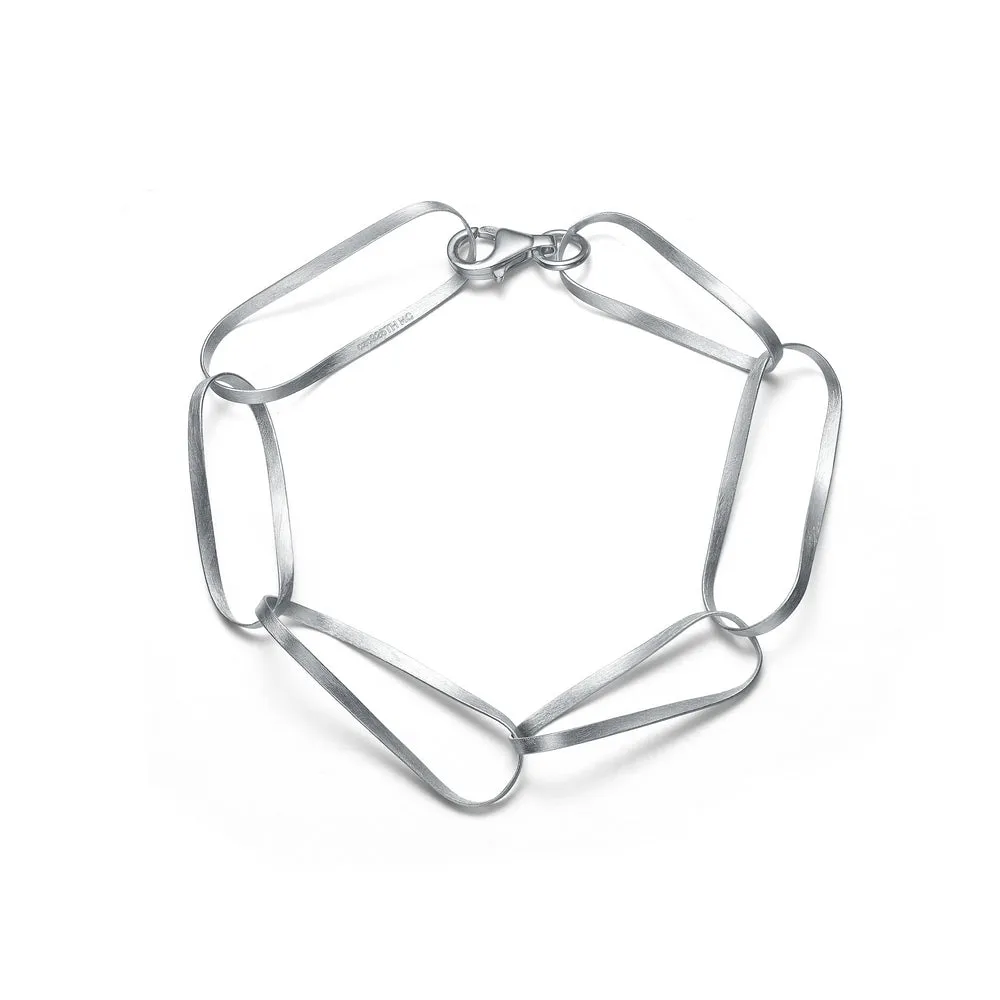 Vilette Brushed Link Ribbon Bracelet
