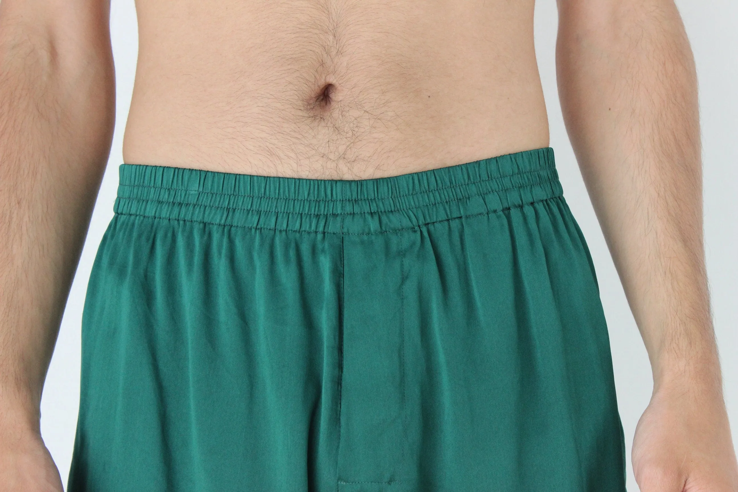 Vintage 80s PURE SILK Luxury Boxer Shorts in Green