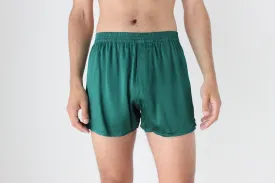 Vintage 80s PURE SILK Luxury Boxer Shorts in Green