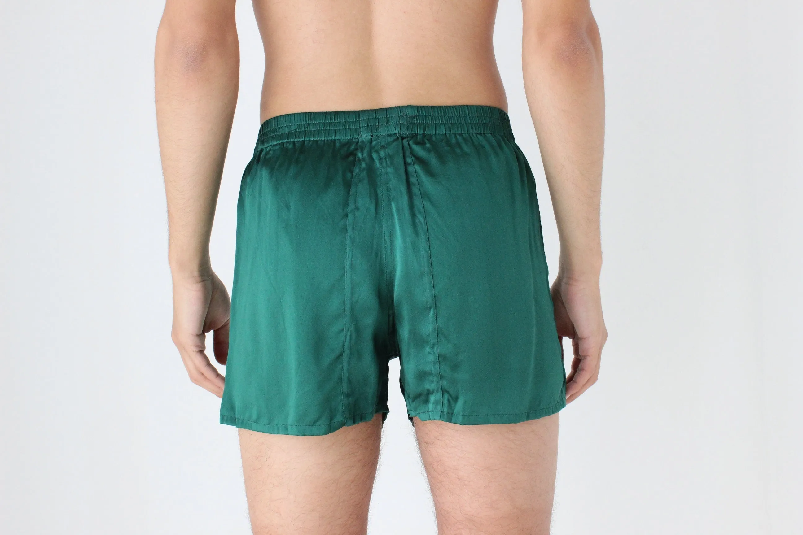 Vintage 80s PURE SILK Luxury Boxer Shorts in Green