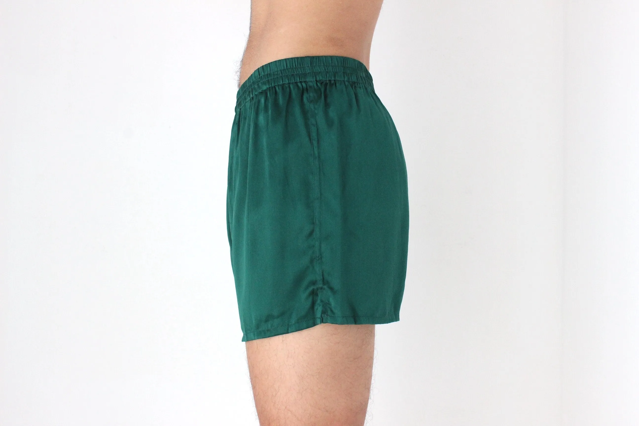 Vintage 80s PURE SILK Luxury Boxer Shorts in Green