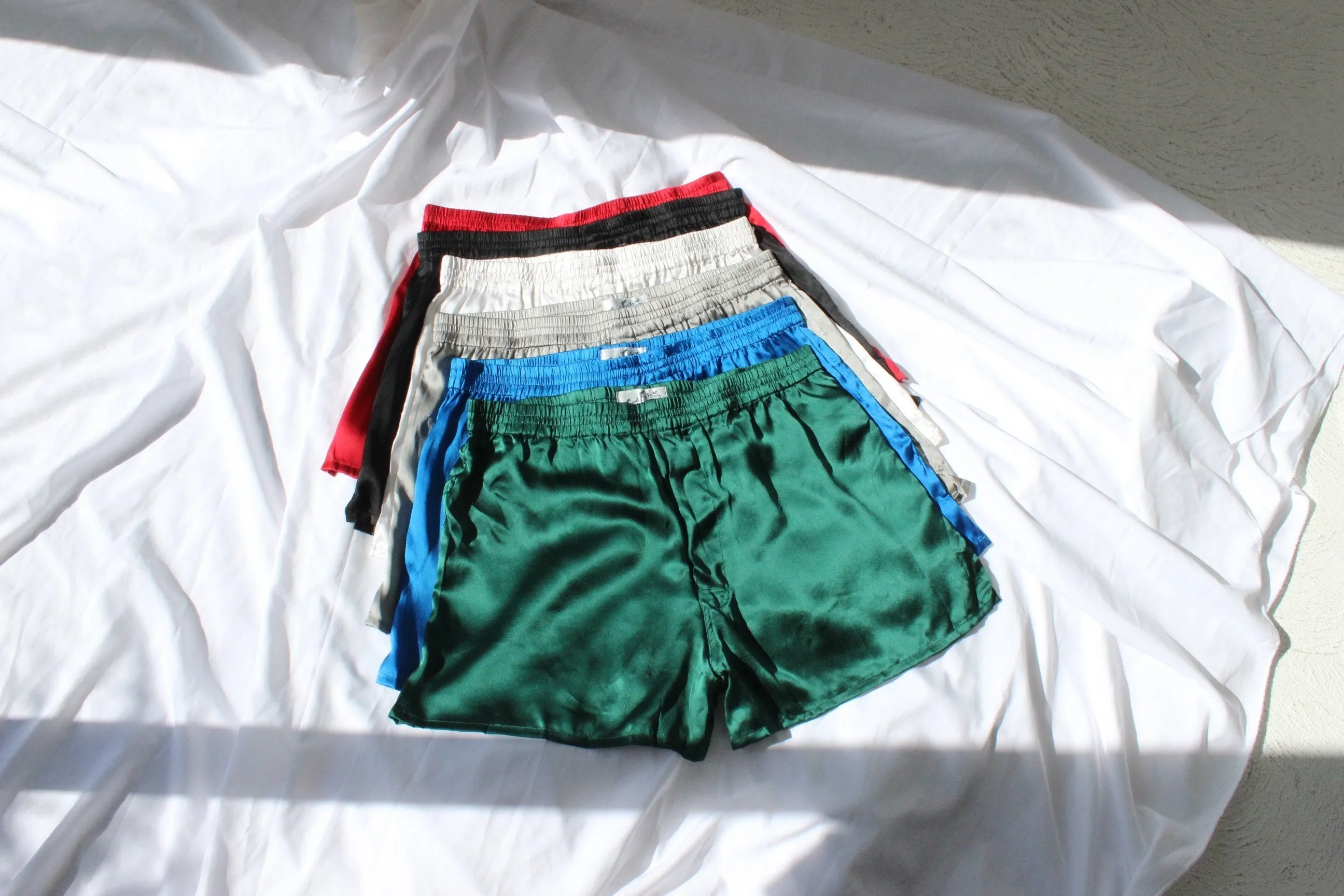 Vintage 80s PURE SILK Luxury Boxer Shorts in Green