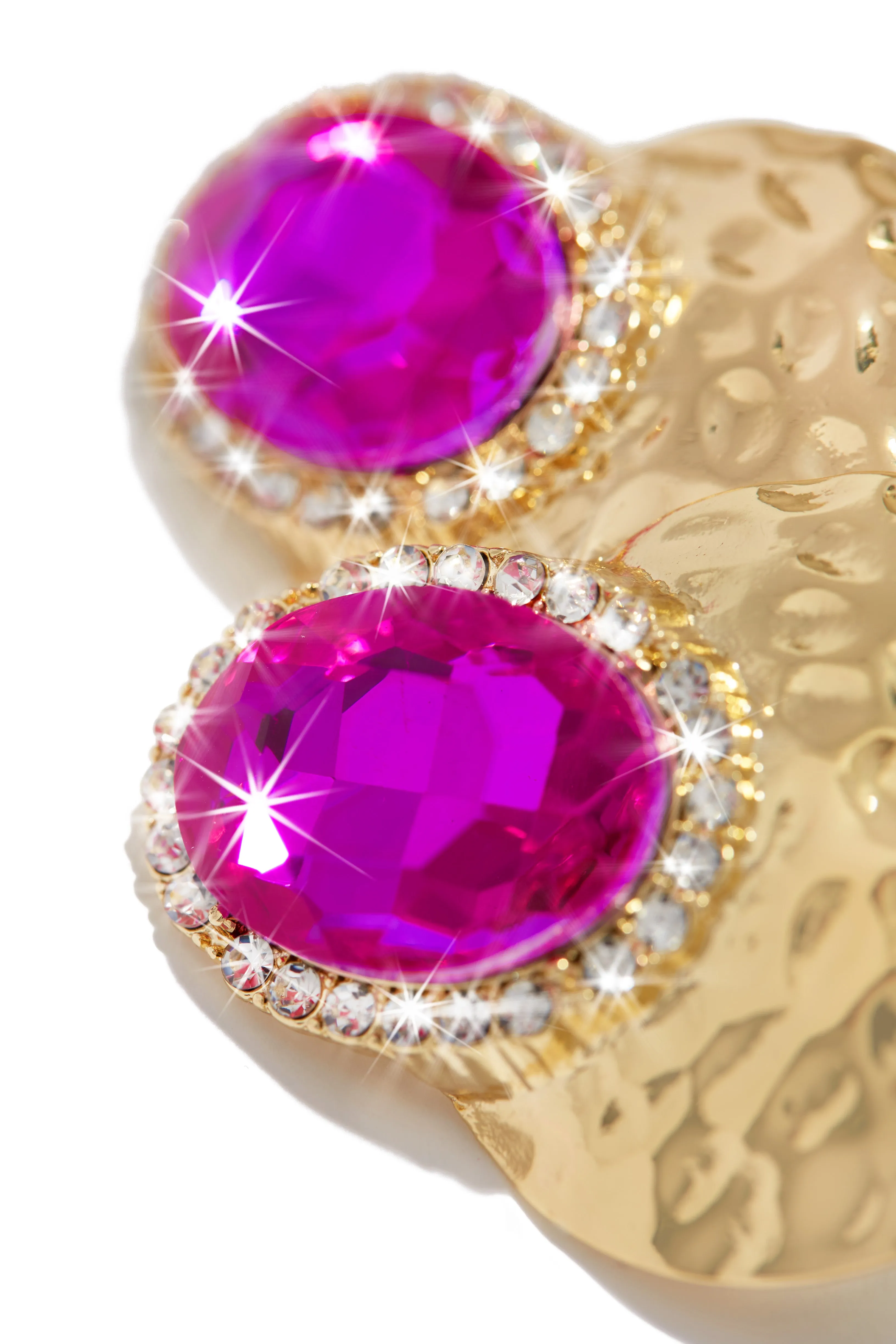 Weekend Gala Stone Embellished Earring - Fuchsia
