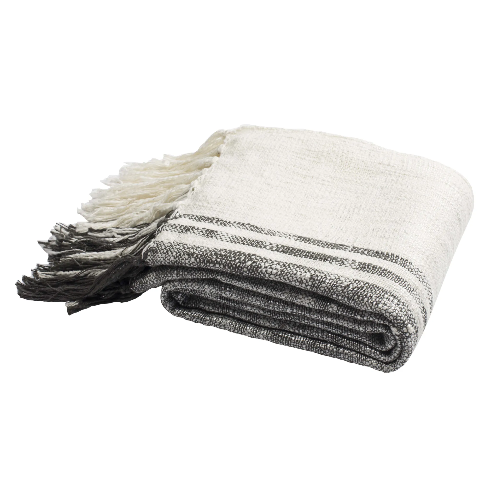 White & Silver Alita Metallic Throw