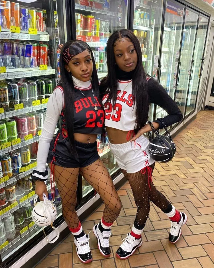 Women Basketball shorts crop top lace up shorts set