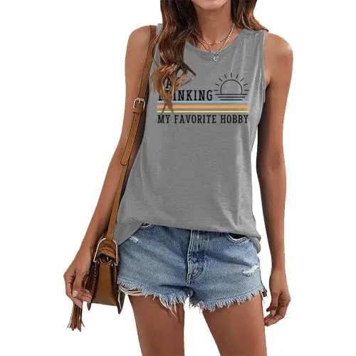 Women Day Drinking My Favorite Hobby Tank Tops