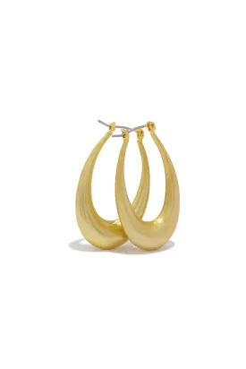 Yarely Vintage Gold Oval Hoop Earring - Gold