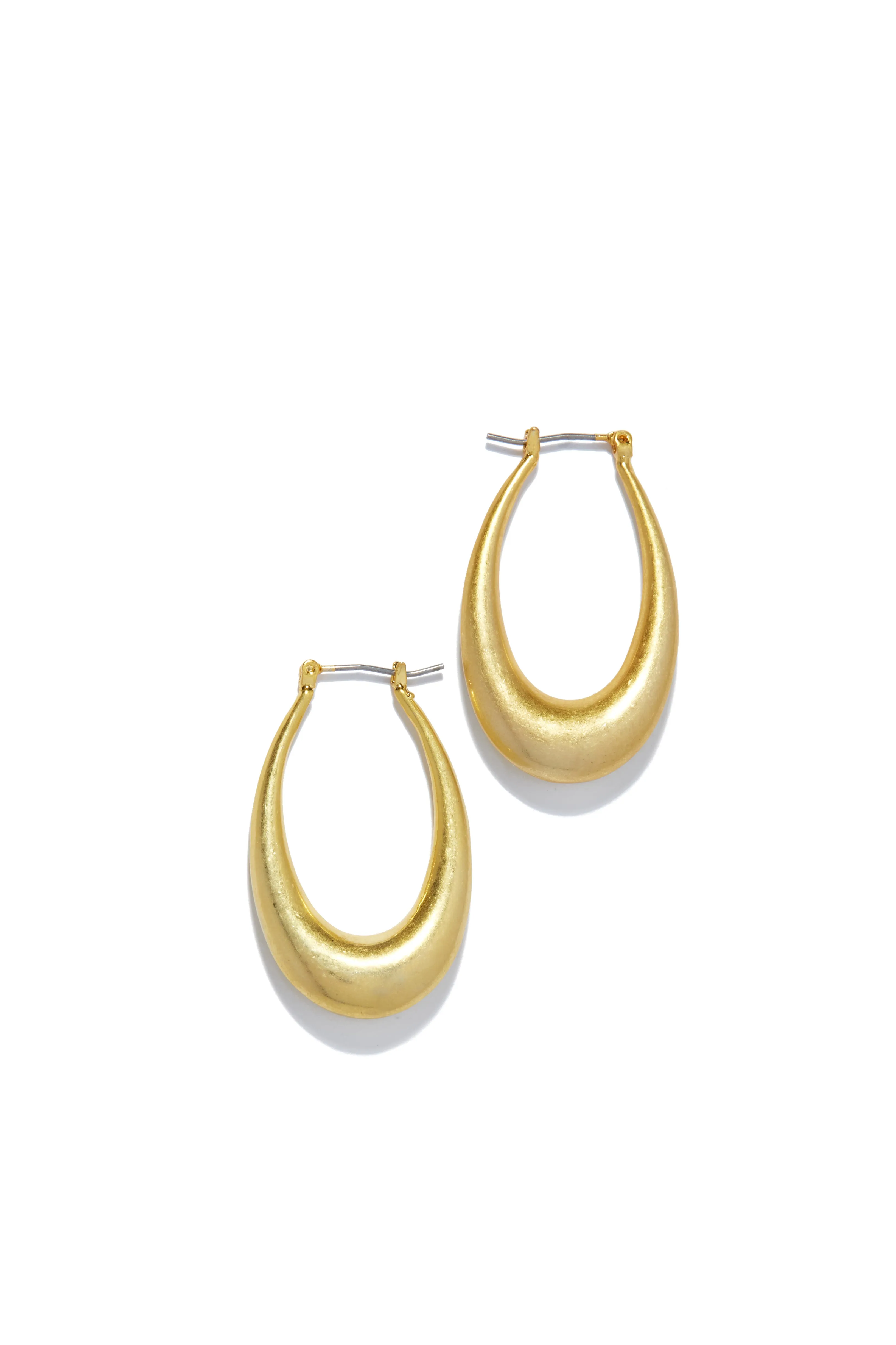 Yarely Vintage Gold Oval Hoop Earring - Gold