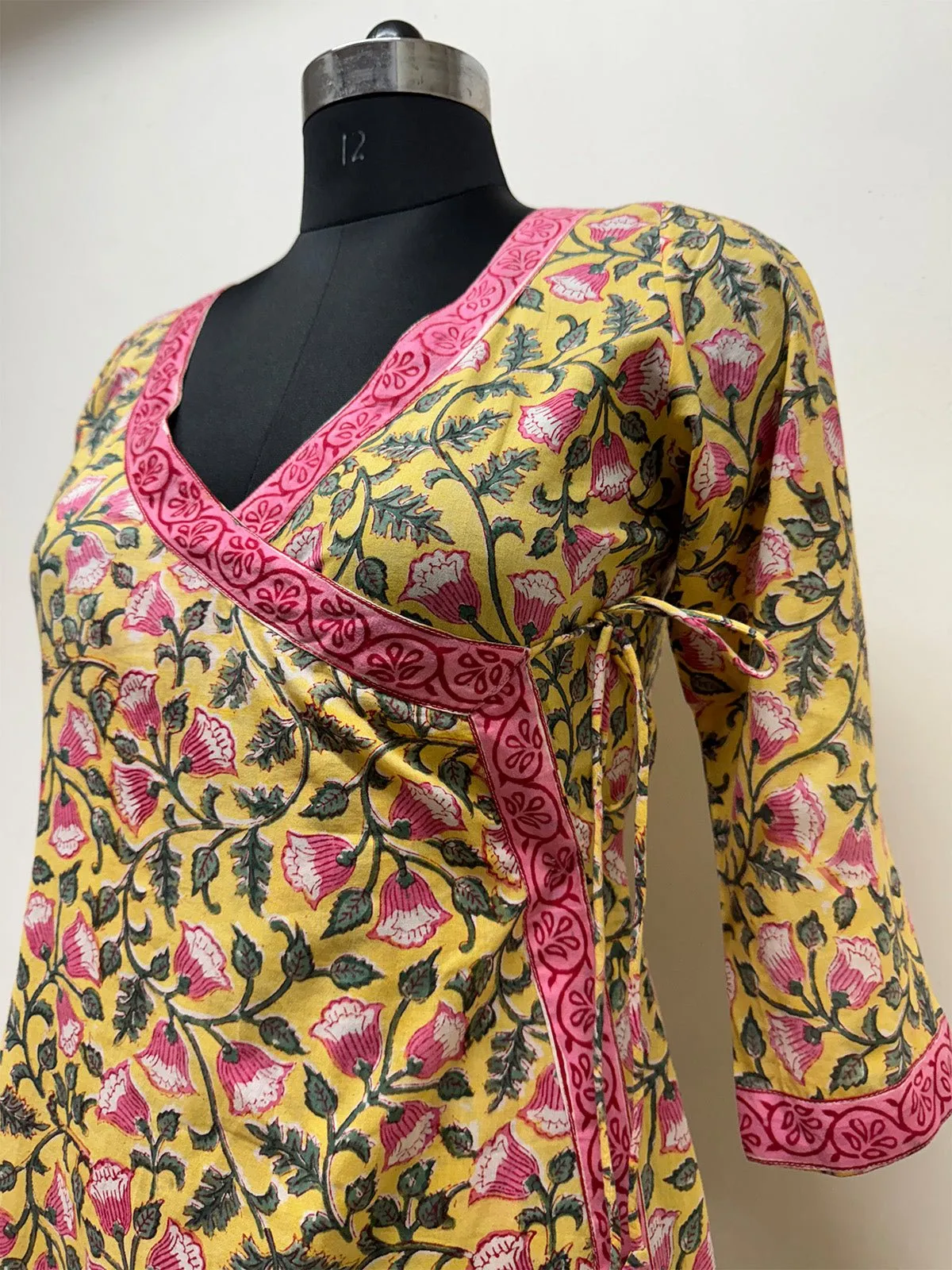 Yellow Floral Angrakha Tunic