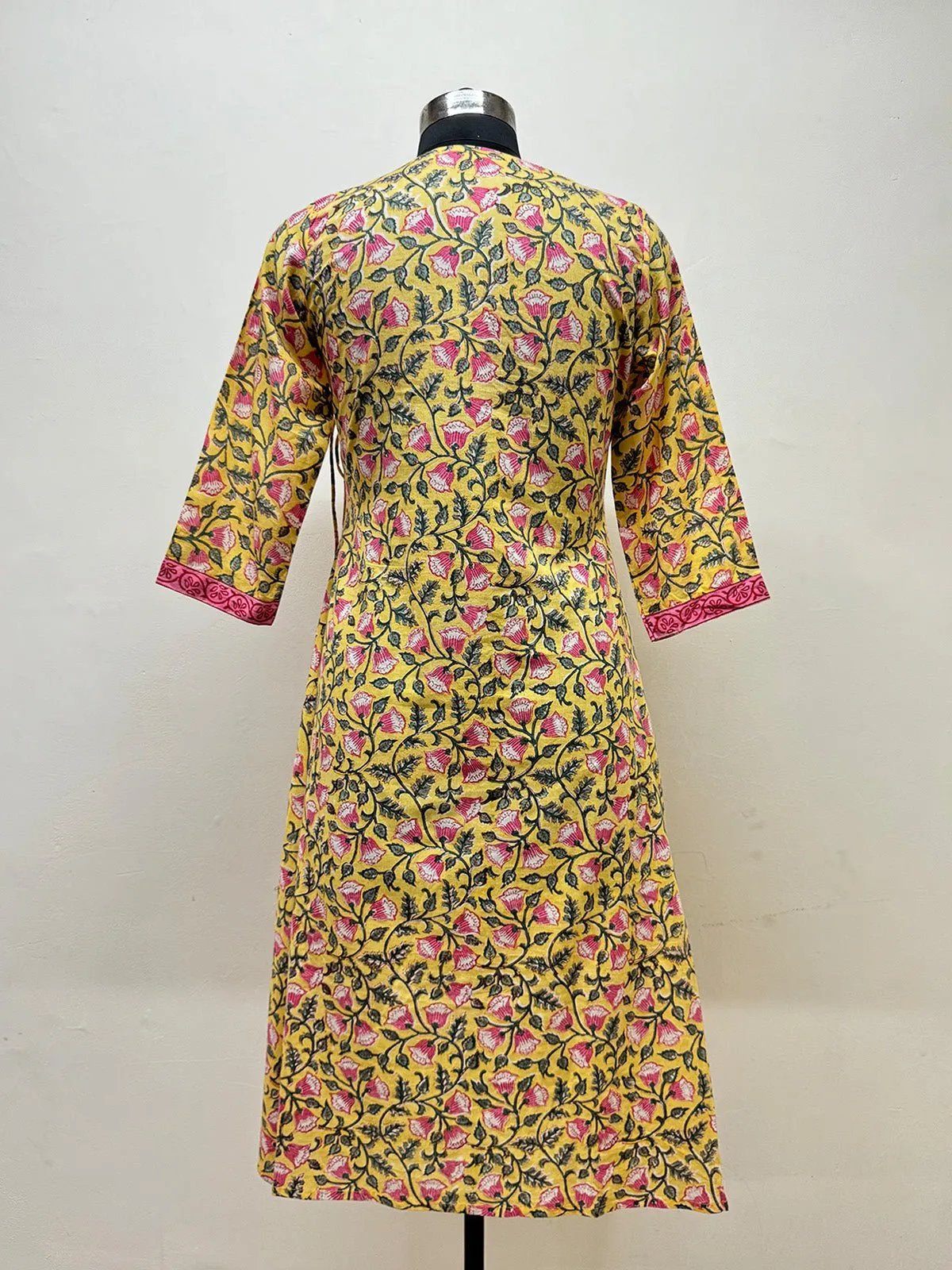 Yellow Floral Angrakha Tunic